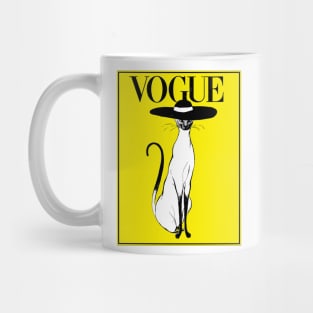 Vogue Fashion Cat Abstract Print Mug